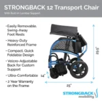 Strongback Mobility Excursion 12 Transport Wheelchair - Ultralight - Image 4