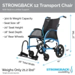 Strongback Mobility Excursion 12 Transport Wheelchair - Ultralight - Image 7